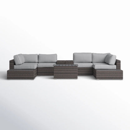 Wicker Sectional Seating Group With Cushions