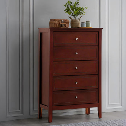 Daniel - Chest, 5 Drawer Storage Unit - Cherry