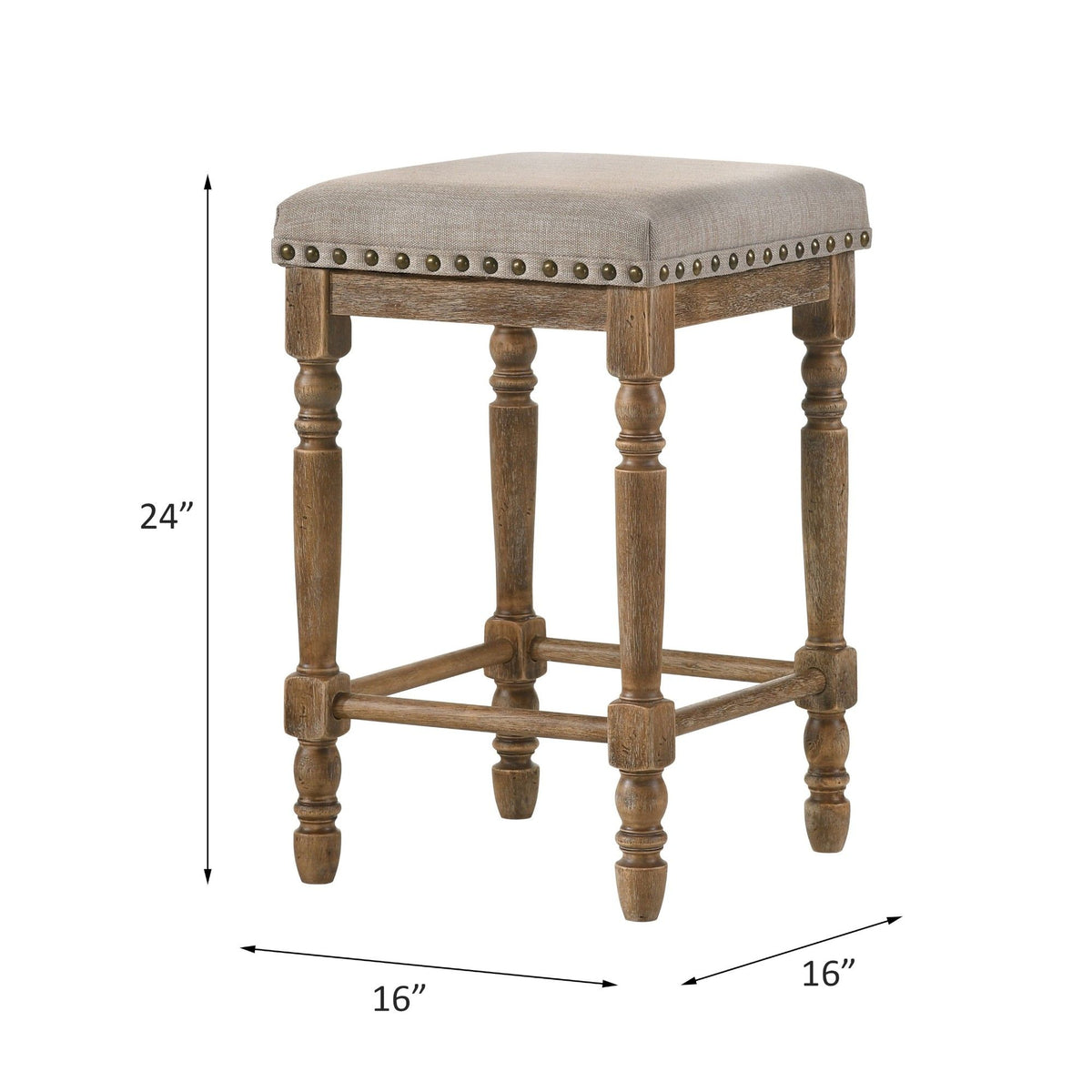 Farsiris - Weathered Counter Height Stool (Set 2) - Beige