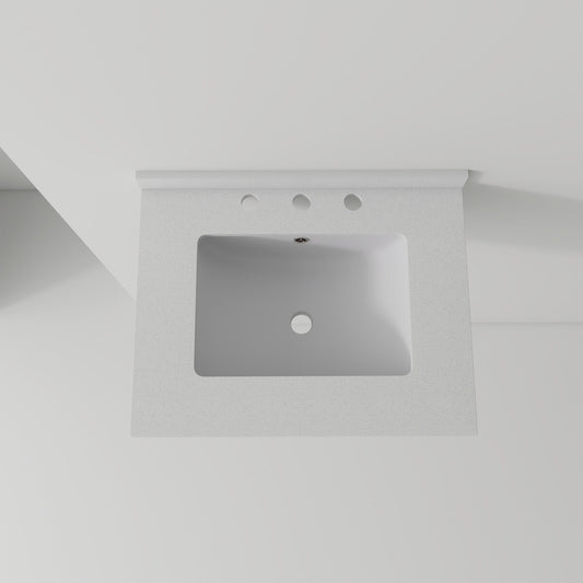 Basin Sink, 0.6" Ultra Thin Profile, Triple Faucet Holes