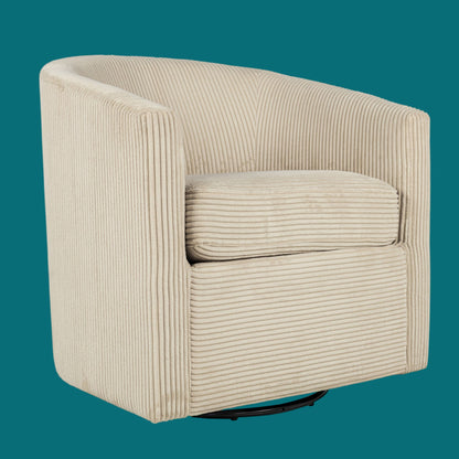 Swivel Accent Chair With U Backrest, Plush Cushion Living Room Furniture