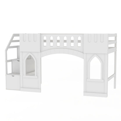 Loft Bed With Storage Staircase And Windows