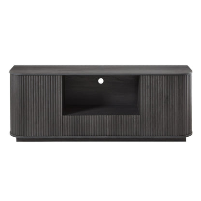 Modern Wavy TV Stand Rounded Sideboard With Storage Cabinet