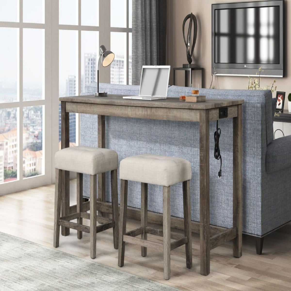 Transitional Backless Counter Stool (Set of 2)
