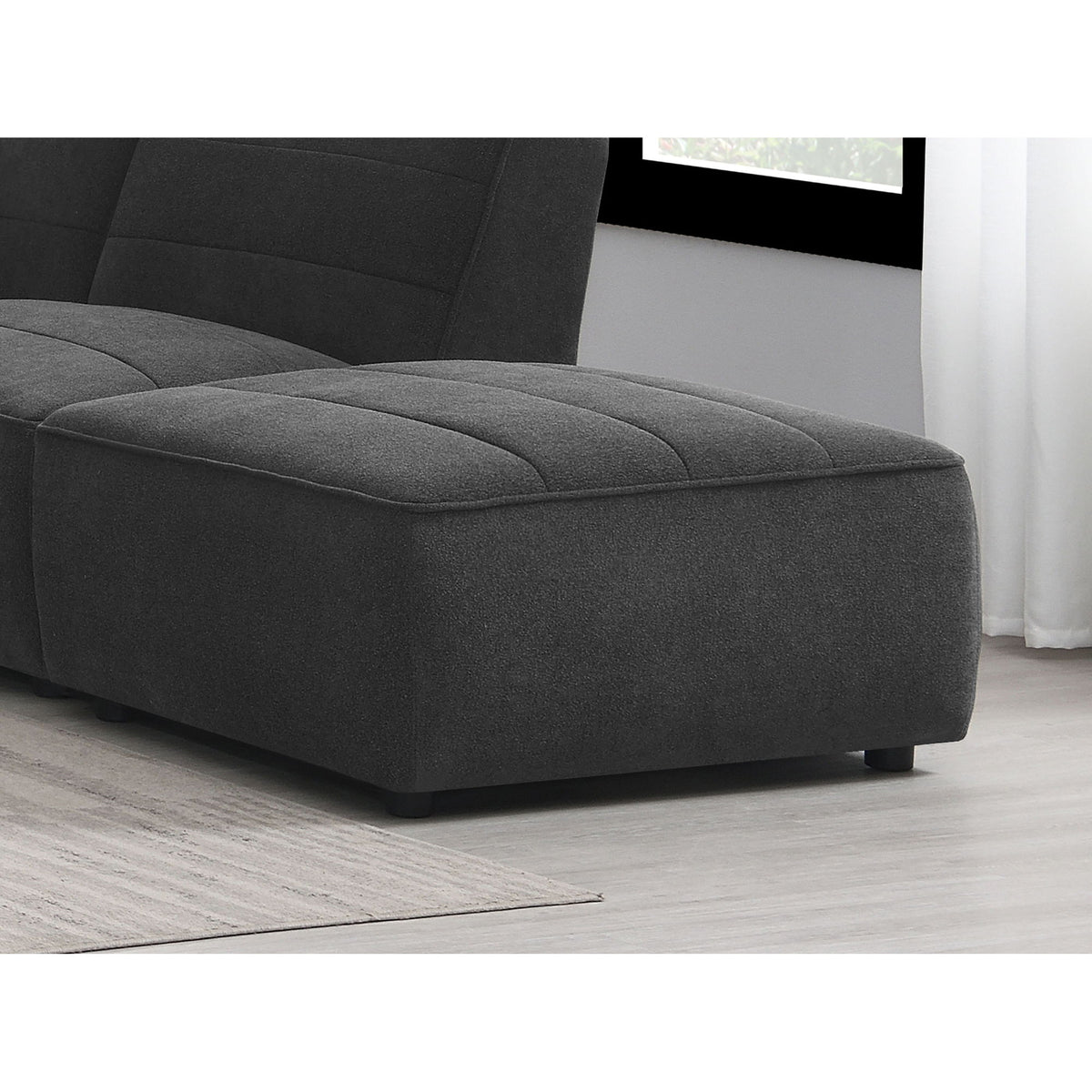 Ortega - Square Ottoman - Charcoal