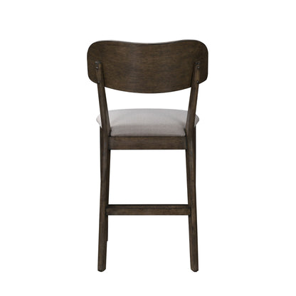 Rex - Open Back Counter Chair (Set of 2) - Walnut Brown / Beige