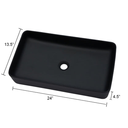 Modern Ceramic Rectangular Bathroom Vessel Sink With European Design