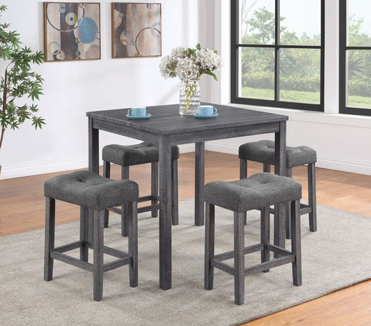 Lucian - Counter Height Pub Table With Tufted Stools
