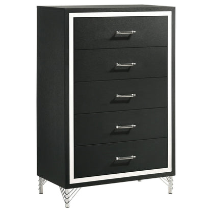 Malcolm - 5 Drawer Bedroom Chest - Black