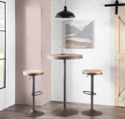 Dakota - Industrial Adjustable Bar / Dinette Table - Antique / Brown