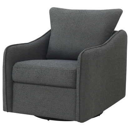 Nikko - Upholstered Swivel Chair - Charcoal